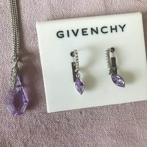 Givenchy Amethyst Necklace and Earring Set. NWT.